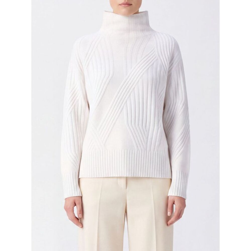 Joseph Women Funnel Neck Jumper Joseph In 100% Merino Wool With Ribbed Trims